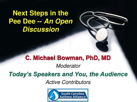 Next Steps in the Pee Dee -- An Open Discussion