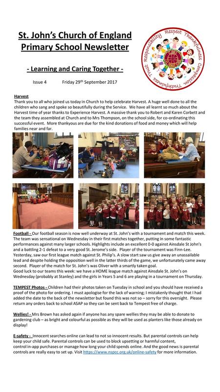 St. John’s Church of England Primary School Newsletter