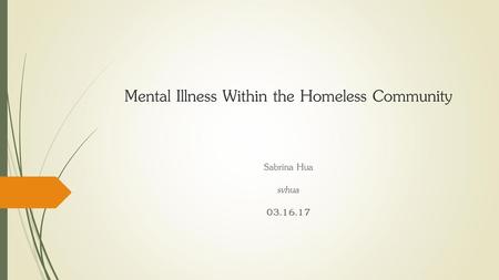 Mental Illness Within the Homeless Community