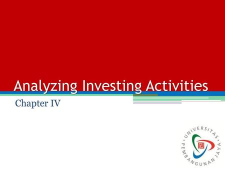 Analyzing Investing Activities