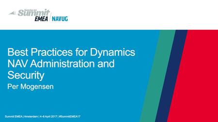 Best Practices for Dynamics NAV Administration and Security