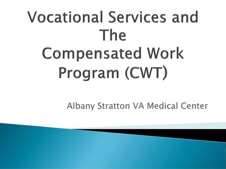 Vocational Services and The Compensated Work Program (CWT)