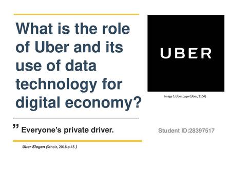 Image 1.Uber Logo (Uber, 2106) ” Everyone’s private driver.