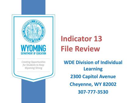 WDE Division of Individual Learning