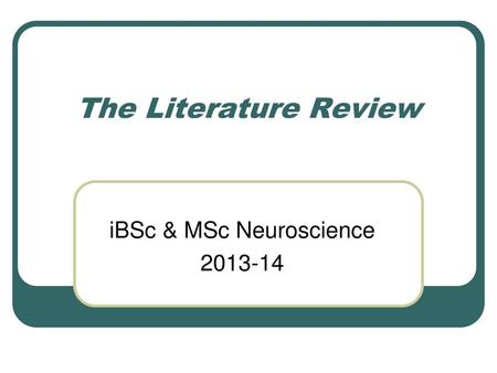 iBSc & MSc Neuroscience