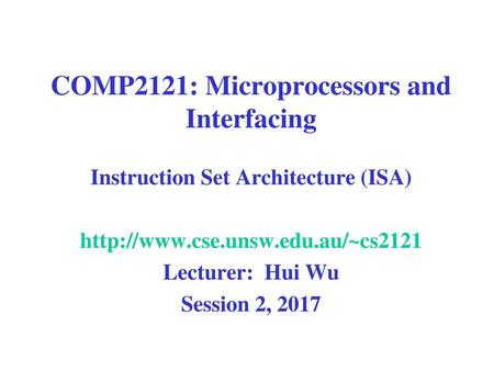 COMP2121: Microprocessors and Interfacing