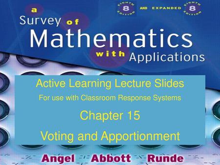 Voting and Apportionment