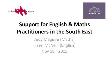 Support for English & Maths Practitioners in the South East