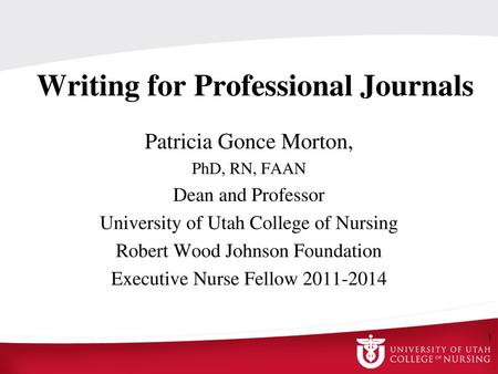 Writing for Professional Journals