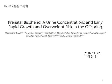 Hex-Tox 논문초독회 2016. 11. 22 이 장 우.