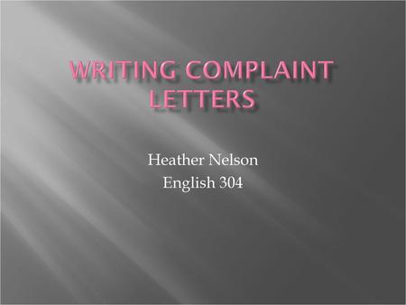 Writing Complaint letters