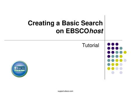 Creating a Basic Search on EBSCOhost