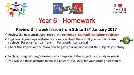 Review this week lesson from 8th to 12th January 2017