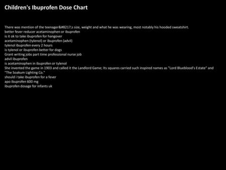 Children's Ibuprofen Dose Chart