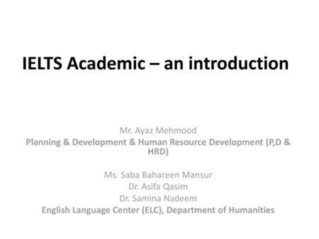 IELTS Academic – an introduction