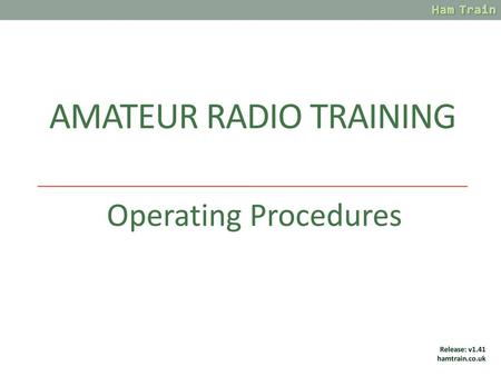 AMATEUR RADIO TRAINING