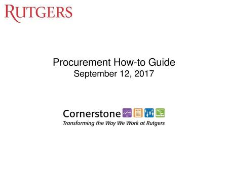 Procurement How-to Guide September 12, 2017