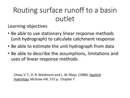 Routing surface runoff to a basin outlet