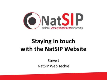 Staying in touch with the NatSIP Website