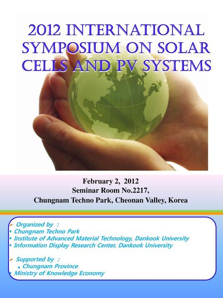 2012 International Symposium on Solar CELLS and PV SYSTEMS