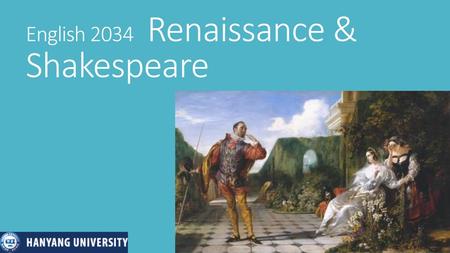 English 2034 Renaissance & Shakespeare