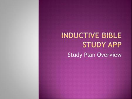 Inductive Bible Study App