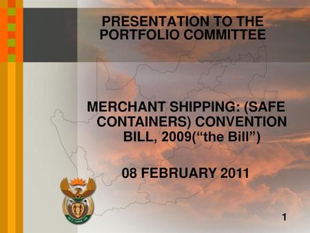 PRESENTATION TO THE PORTFOLIO COMMITTEE