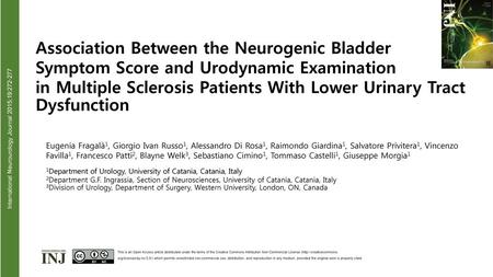 International Neurourology Journal 2015;19: