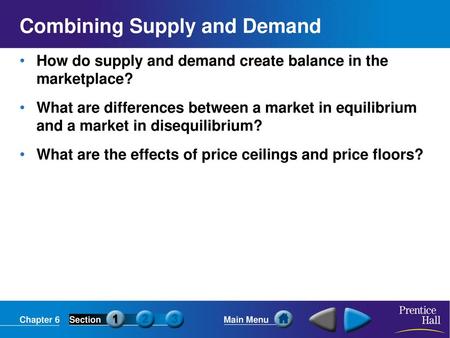 Combining Supply and Demand