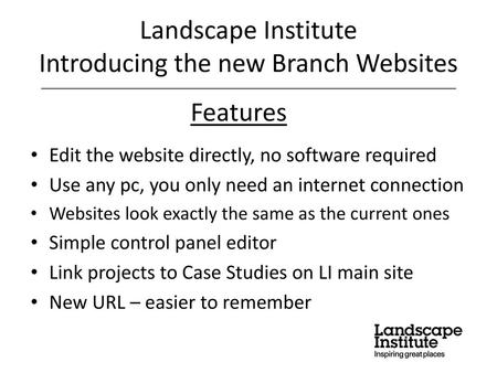 Landscape Institute Introducing the new Branch Websites