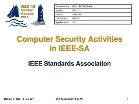 Computer Security Activities in IEEE-SA