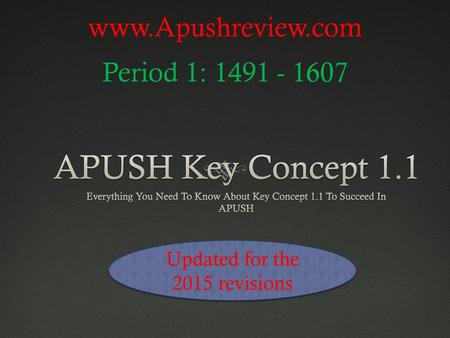 Everything You Need To Know About Key Concept 1.1 To Succeed In APUSH