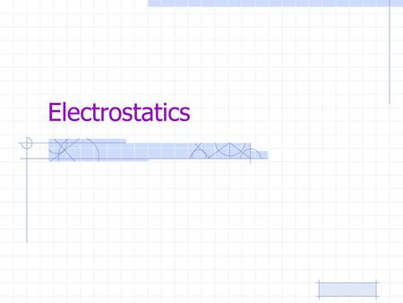 Electrostatics.