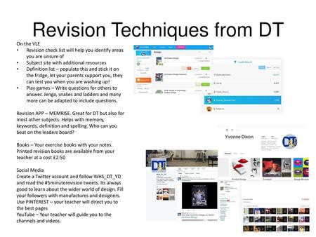 Revision Techniques from DT