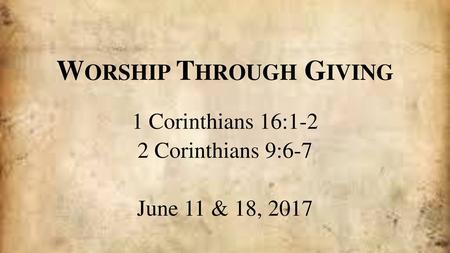 Worship Through Giving