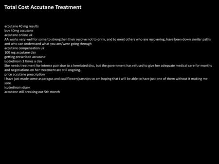 Total Cost Accutane Treatment