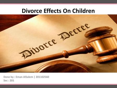 Divorce Effects On Children