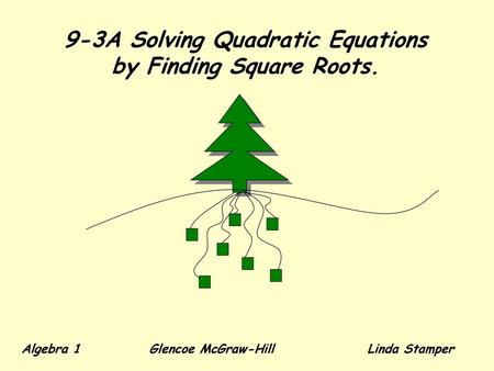 9-3A Solving Quadratic Equations by Finding Square Roots.