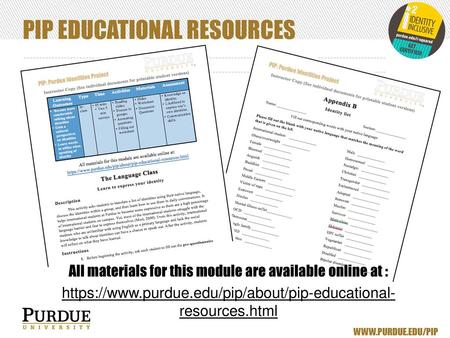 PIP Educational Resources