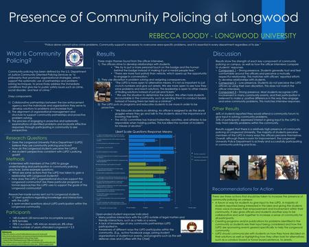 Presence of Community Policing at Longwood