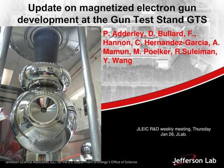 JLEIC R&D weekly meeting, Thursday Jan 26, JLab.