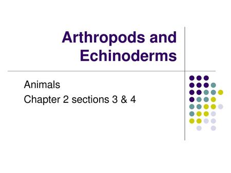 Arthropods and Echinoderms