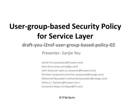 User-group-based Security Policy for Service Layer