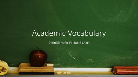 Definitions for Foldable Chart