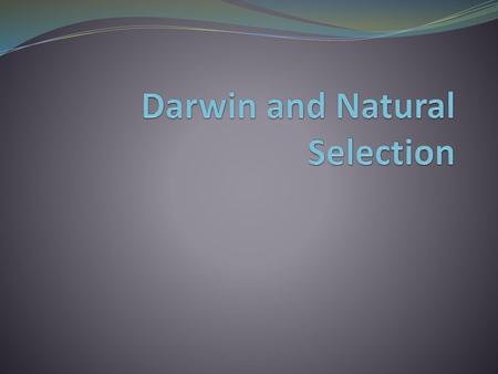 Darwin and Natural Selection