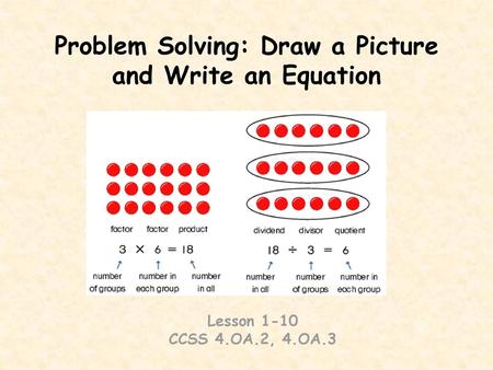 Problem Solving: Draw a Picture and Write an Equation