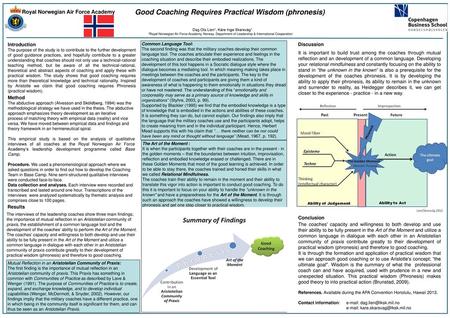 Good Coaching Requires Practical Wisdom (phronesis)