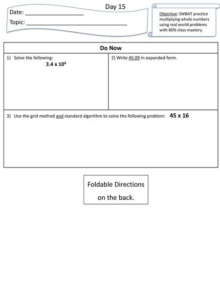 Foldable Directions on the back.