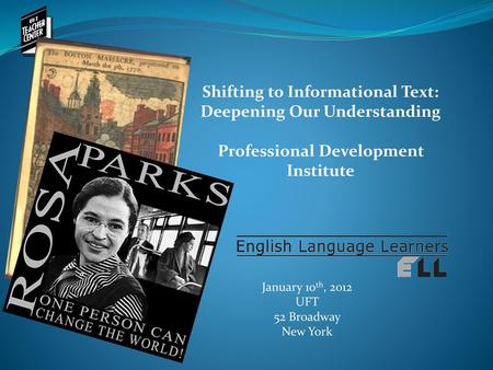 Shifting to Informational Text: Deepening Our Understanding