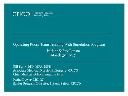 Operating Room Team Training With Simulation Program